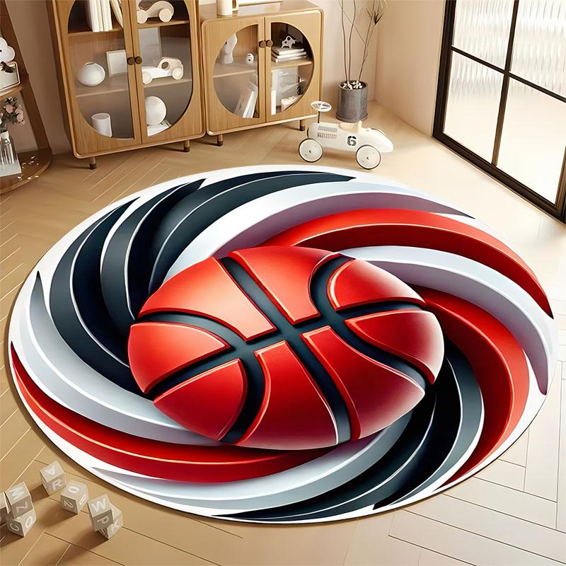 "Vibrant Basketball-Themed Rug for Sports Enthusiasts" round carpet for home sofa bedroom, gift