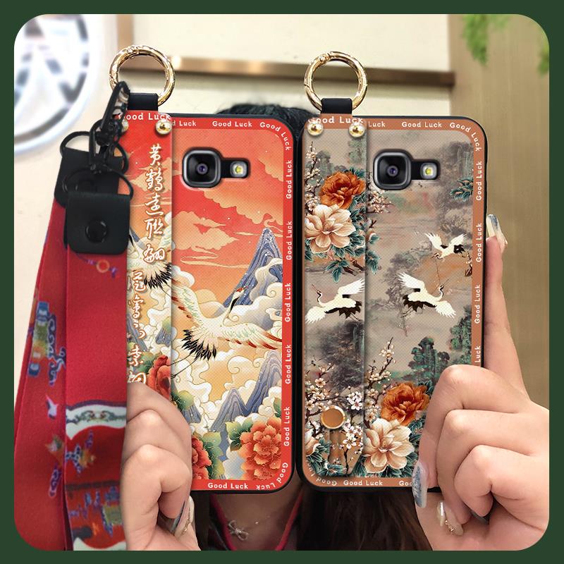 Wristband Silicone Phone Case For Samsung Galaxy A510/A5 2016/SM-A510F Anti-knock Protective Lanyard Shockproof Ring