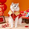Кошки осенью и зимой, толстая теплая одежда на Новый год, вышитая золотой проволокой, облачное платье на плечах, хлопковое пальто, костюм для собак и домашних животных Tang