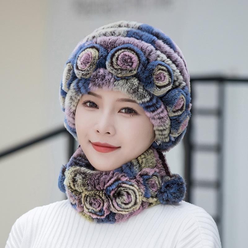 Winter Warm Faux Fur Beanie Trendy Coldproof Elastic Knit Hats Thick Warm Skull Cap Classic Beanies for Women Girls Autumn & Winter