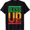 Bless Up Rasta Lion Of Judah Graphic Tee Mens Casual Cotton Crew Neck Tshirt