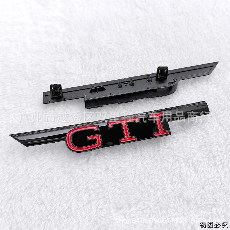 LMN1 VW 2026 Hot 1pcs ABS GTI GTD Logo Car Front Hood Grille Replacement Badge For Volkswagen VW Golf 8 Rline GTI Polo Jetta Touareg