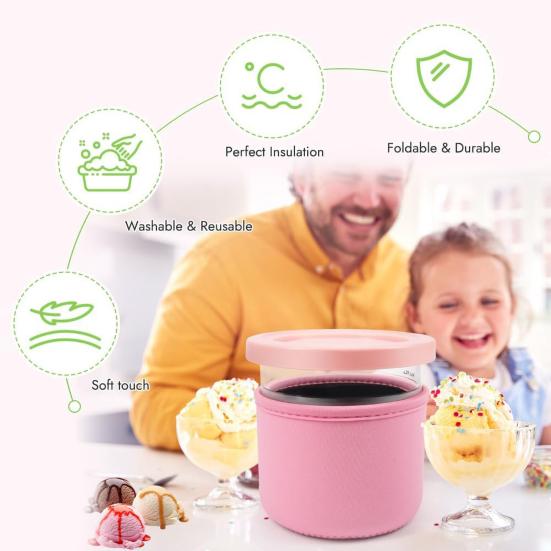 4 шт. Рукава для стаканов для мороженого для Ninja NC501 пинты Многоразовые неопреновые рукава Предотвращают конденсацию Нескользящие Стакан 16/24 унции