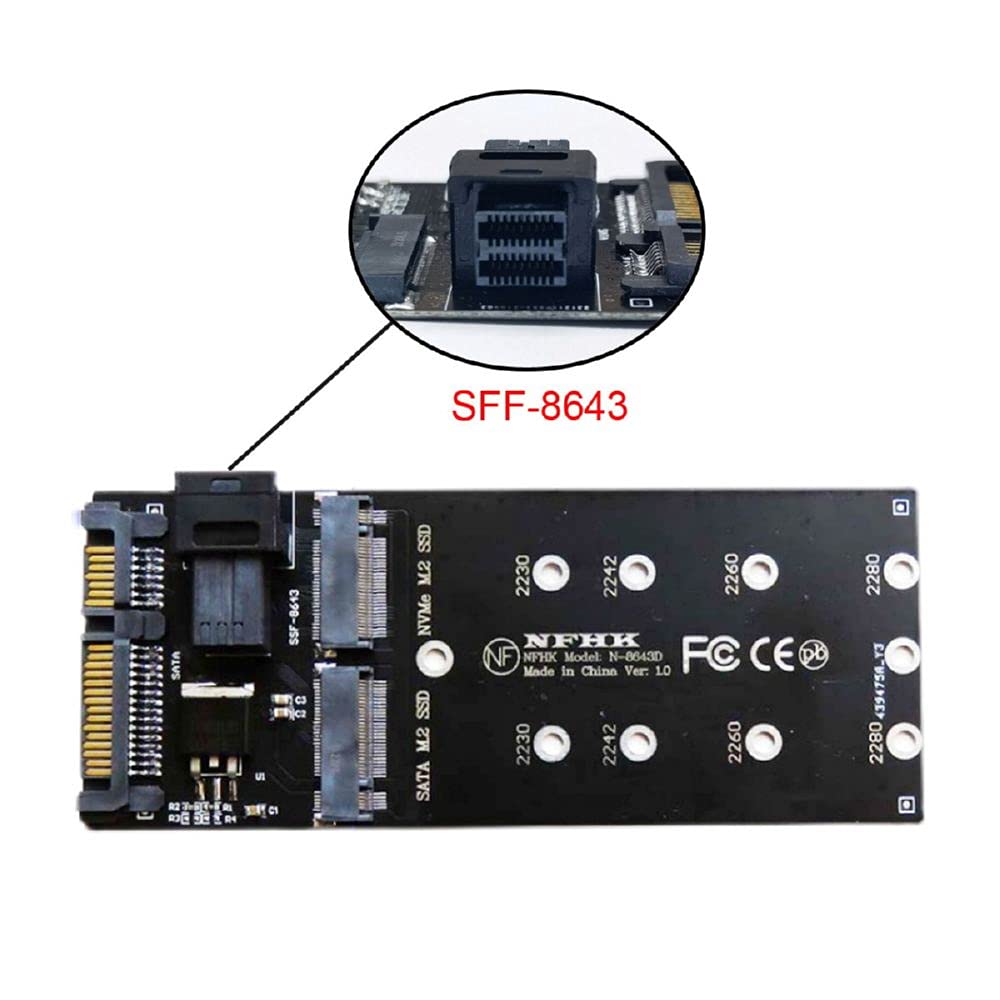 Комплект Cablecc to U2 NGFF to HD Mini SAS NVME PCIe SSD SATA адаптер для материнской платы SFF-8643 M-Key