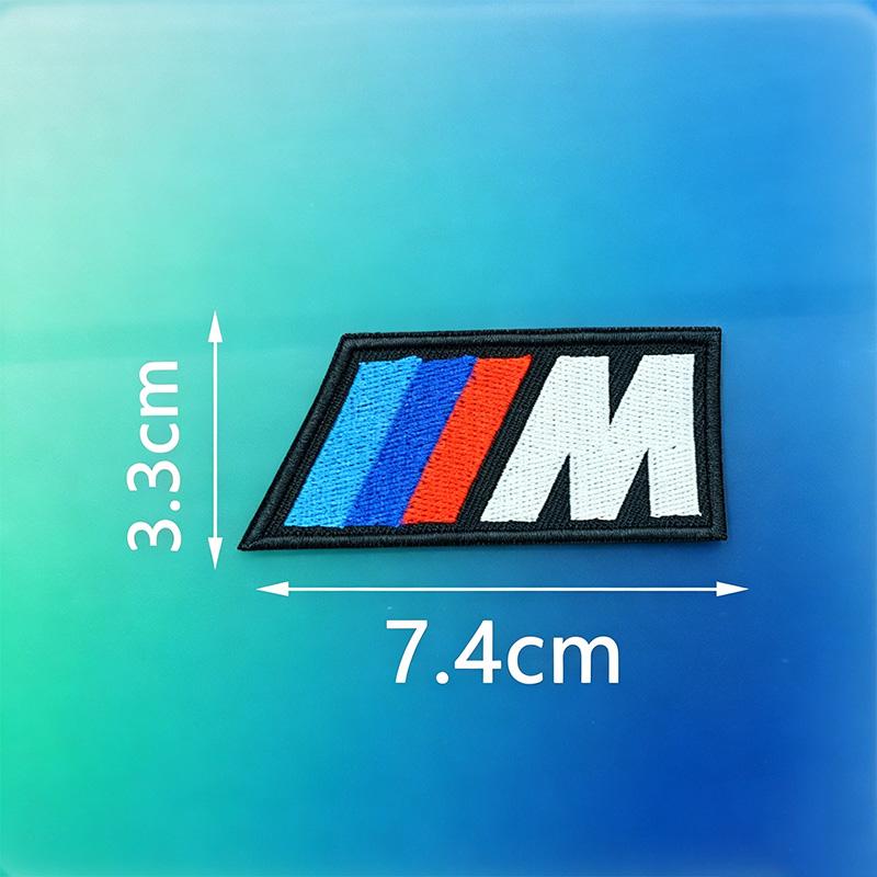 LLIT4 Fashion BMW M Emblem Sport Logo Embroidered Cloth Stickers Clothing Hole Patch Decal Ironing Sewing Adhesive Patches Accessories
