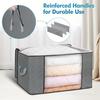 Clothes Storage Bin Foldable Storage Bag with Dual Zippers Closet Organizer with Handles for Clothing Blanket Comforters Bed Sheets Pillows