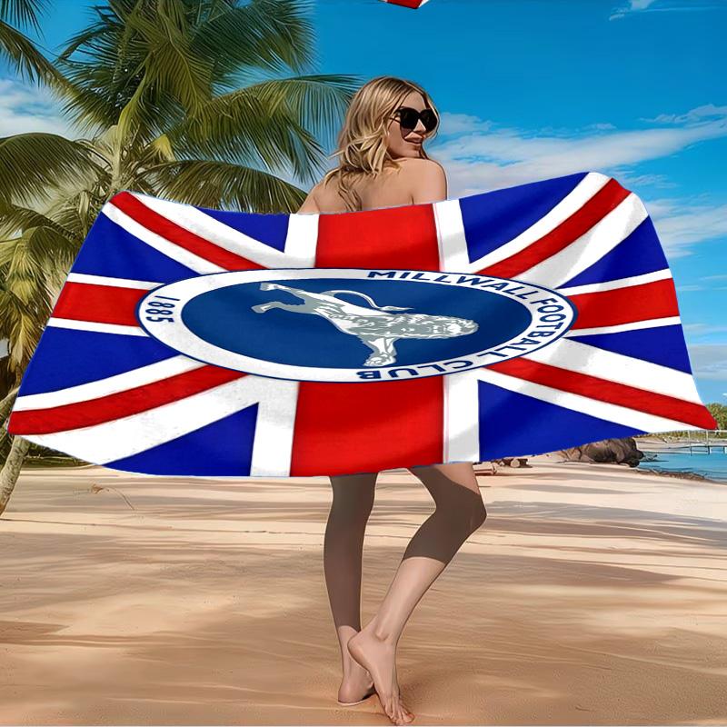 Millwall Fc Crest Design Beach Towel Microfiber Beach Towel, Lightweight and Quick-Dry, for Summer Travel, Swimming Pool Fan Birthday Gift