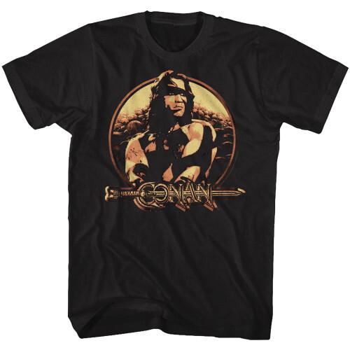 Conan The Barbarian Shield Black Adult T-Shirt Unisex T-Shirt