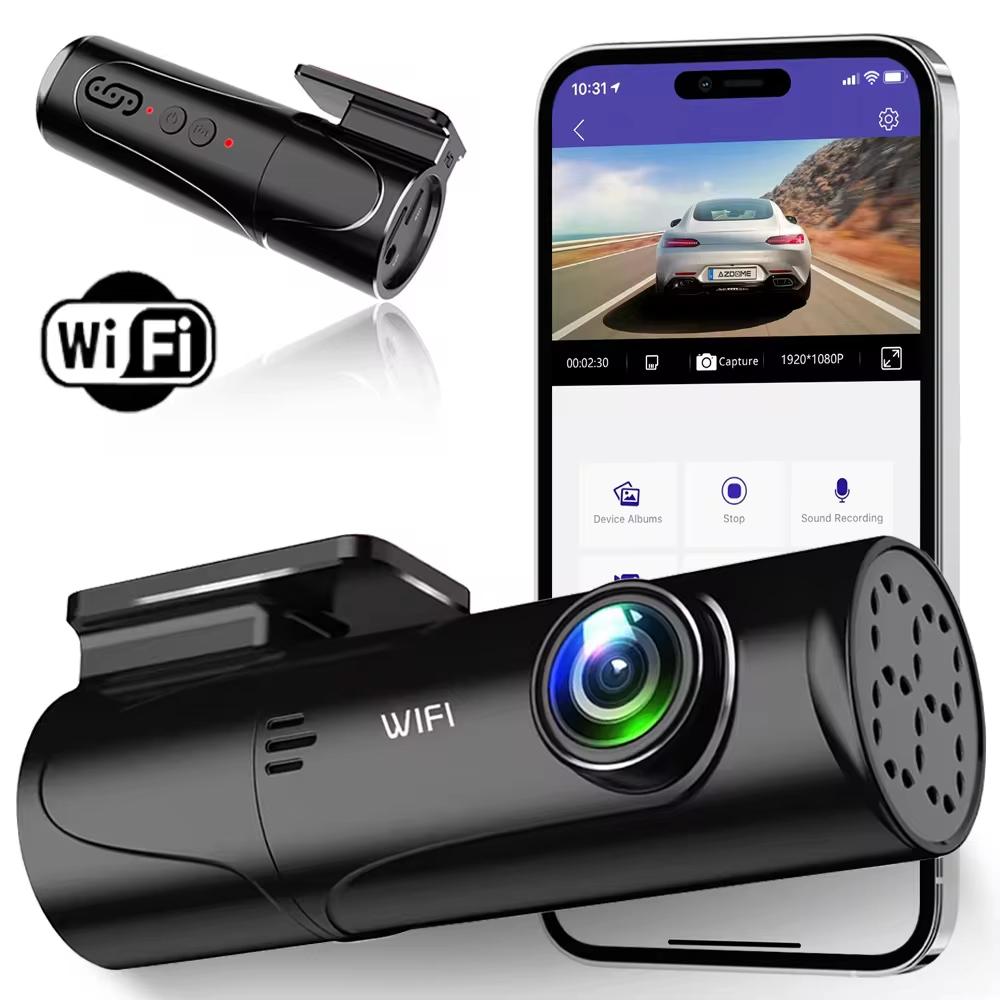 Автомобильный видеорегистратор Dash Cam 1080P WiFi Видеорегистратор Черный ящик Ночное видение G-сенсор Парковочный монитор Циклическая запись автомобиля