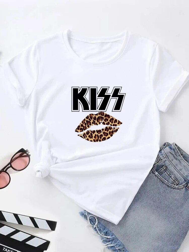 Футболка с летним принтом, женские футболки с рисунком Harajuku, корейская повседневная модная футболка с короткими рукавами Harajuku, белая футболка с круглым вырезом