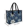 Winter Snowflake Pattern Tote Bag Elegant Casual Daily Handbag Large Capacity Practical Portable Carryall for Women
