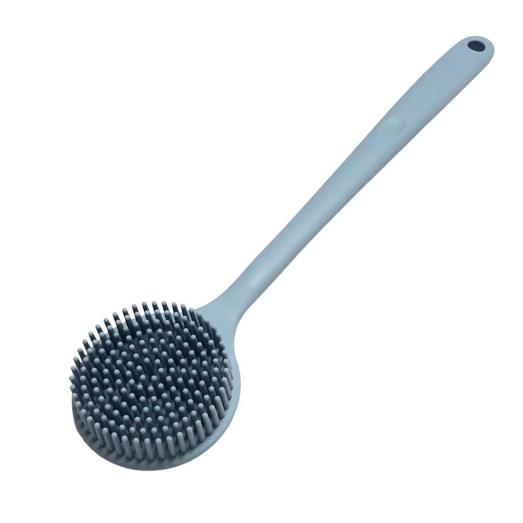 Long Handle Double-Sided Silicone Bath Brush - Exfoliating, Antibacterial, Anti-Mold Back Scrubber