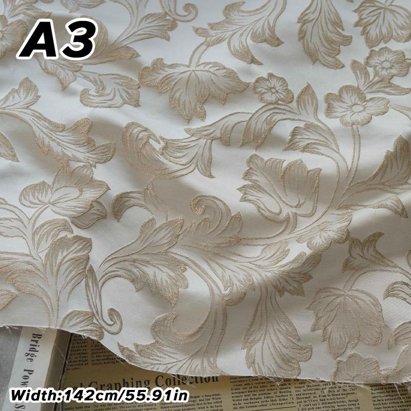 1M Роскошная Золотая Шелковая Ткань Жаккардовая Ткань с Тиснением Цветов Тканая Парчовая Ткань Одежда Платье Костюм Сумка Обивка DIY Швейная Ткань