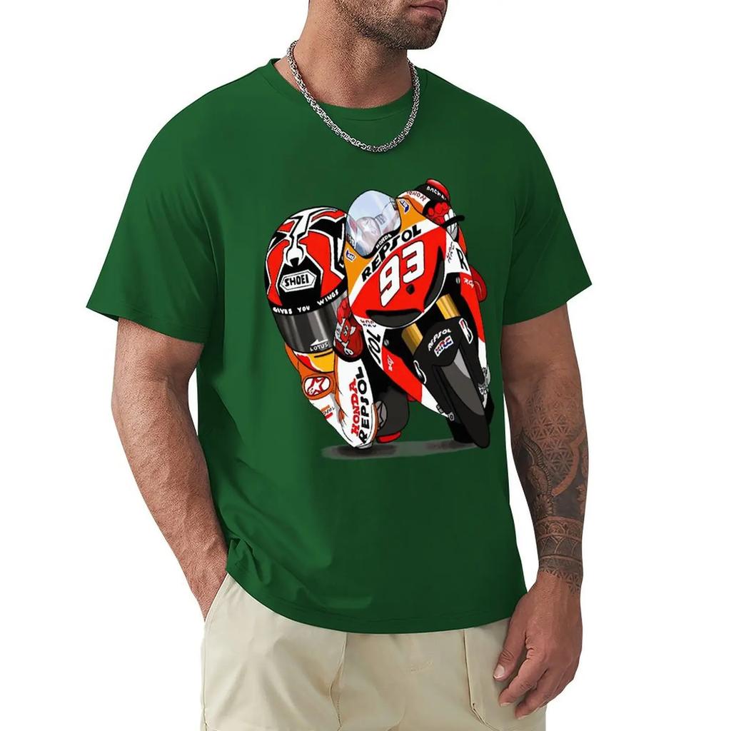 Футболка Marc Signature 93 MOTO Футболка Harajuku с коротким рукавом 100% хлопок Графика Футболка Топы