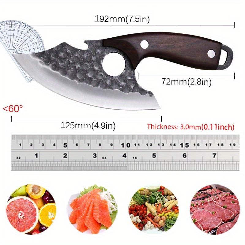 3PCS Stainless Steel Kitchen Chef Knife Hand Forged Boning Knife Cutters Pocket Knife Slicing Cooking Mini Knife Multipurpose Knife