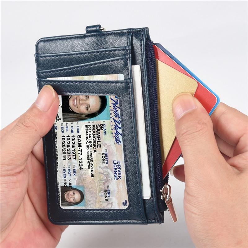 Персонализированный значок Держатель ID-карты из ПУ-кожи Ремешок Кошелек на молнии для карт Держатель для значков класса люкс Бизнес-аксессуар для сиделки