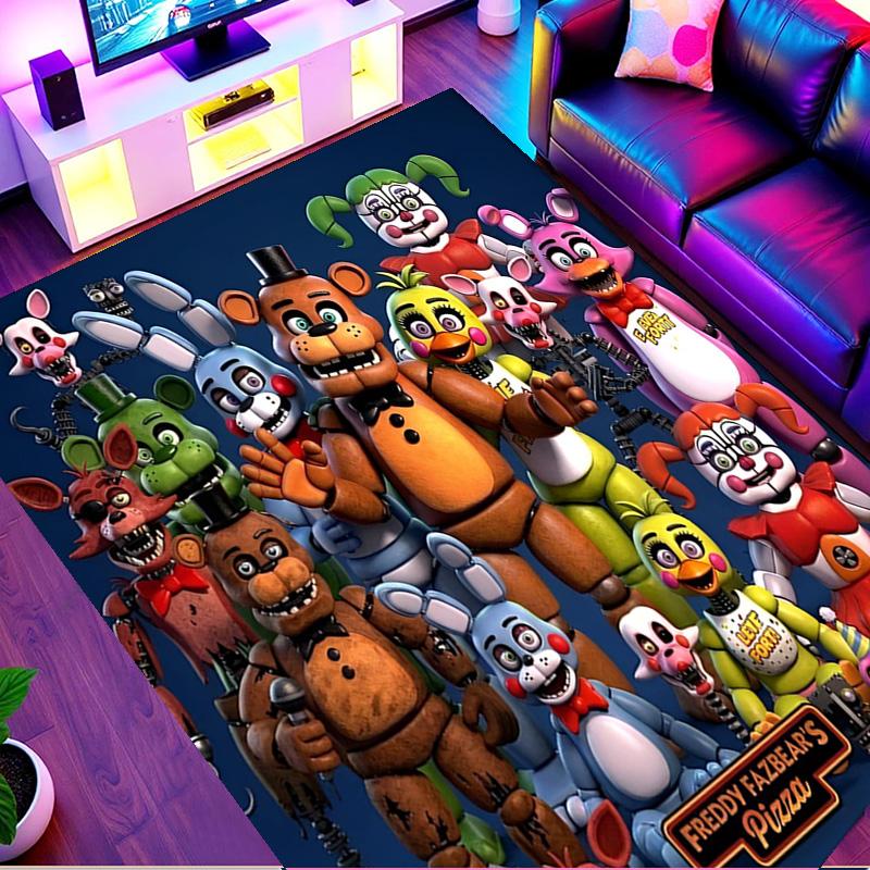 Five Nights at Freddy's Print Rug, Washable Floor Carpet, For Entryway Dorm Laundry Room Office Study, Home Decor Birthday Christmas Gift
