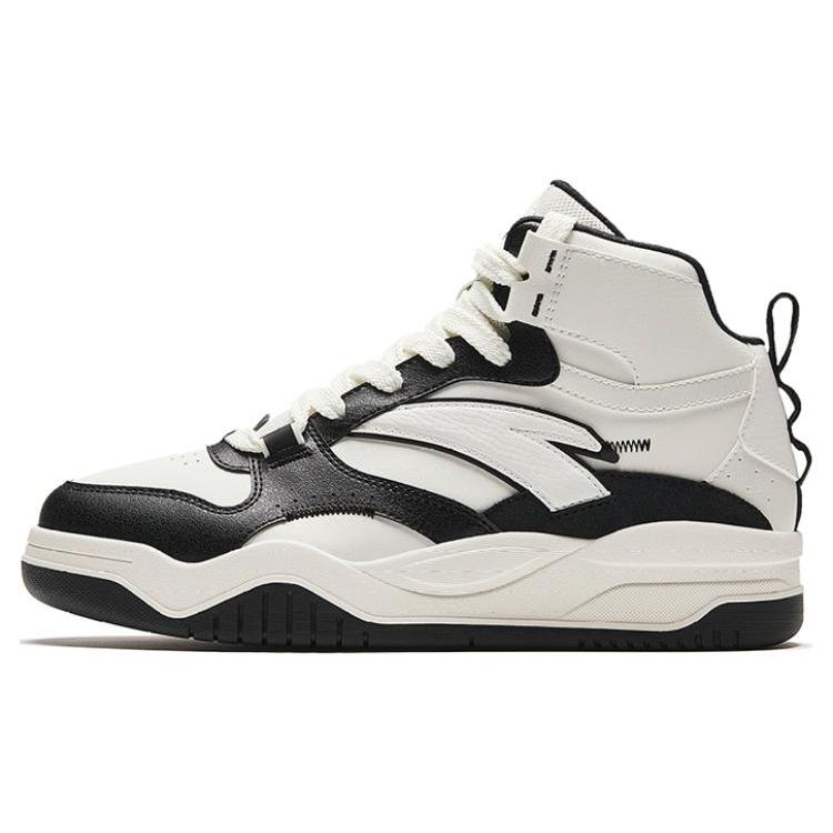 New Anta Wave Shoes Cushioning Mid Top Skateboard Shoes Men's Black 912348088-2