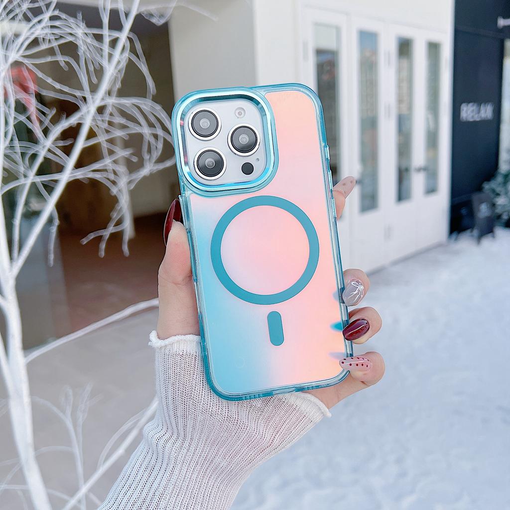 Чехол для iPhone 16 Pro, совместимый с MagSafe, меняющий цвет, задняя крышка из ТПУ для телефона