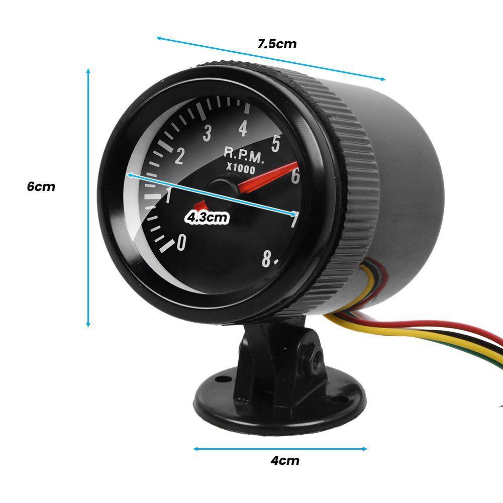 2" 52 мм автомобильный тахометр с подсветкой светодиода 0-8000 об/мин 12 В для 1-8 цилиндров бензиновый автомобильный тахометр