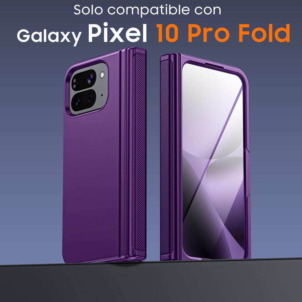 For Google Pixel 10 Pro Fold with Magnetic Power [Hidden Kickstand][Screen Protector][Hinge Protection] Slim Shockproof Protective Phone Case-Purple