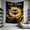 Name Custom Fenerbahce sk Wall Tapestry Aesthetic Wall Hanging Printed Fabric Blanket Decorative Tapestries for Bedroom Living Room Home Decor
