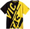 VICTAS Unisex Table Tennis Shirt Block Logo Tee (Black/Yellow, Medium, 632102)