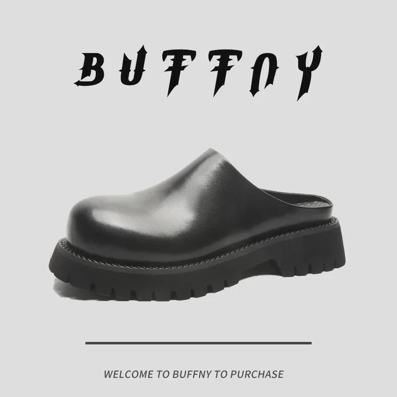 Мужские босоножки-полусапожки из матовой кожи на толстой подошве 2024 года