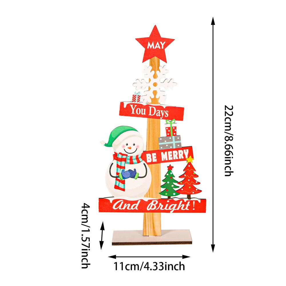 Рождественские деревянные украшения для стола Настольная рождественская елка со словами Рождественские настольные украшения с устойчивым основанием для дома