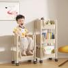 Trolley Bookshelf Living Room Movable Storage Rack Multilayer Bookshelf with Wheels Large Capacity Floor Type Kitchen Shelf