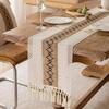 Zhinianhua Cotton Linen Tassel Table Runner