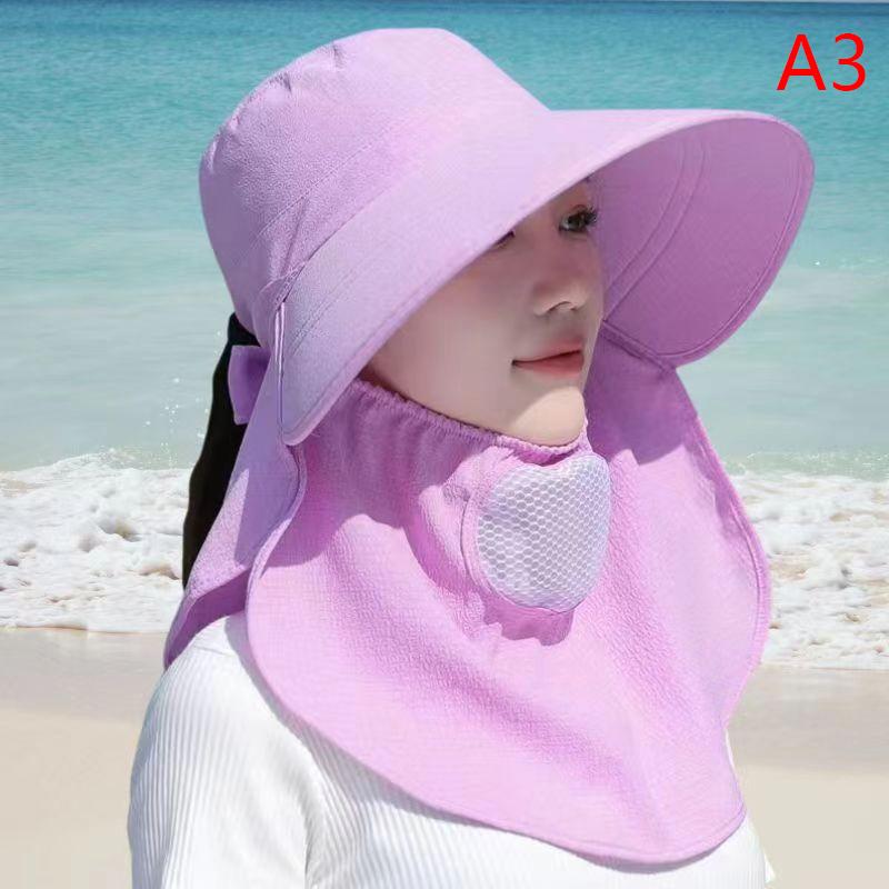 Summer Hat Women Outdoor Cycling Sunshade Face Mask Wide Brim Breathable Suncreen Sun Hats Casual Sunhat Visor Uv Protection New