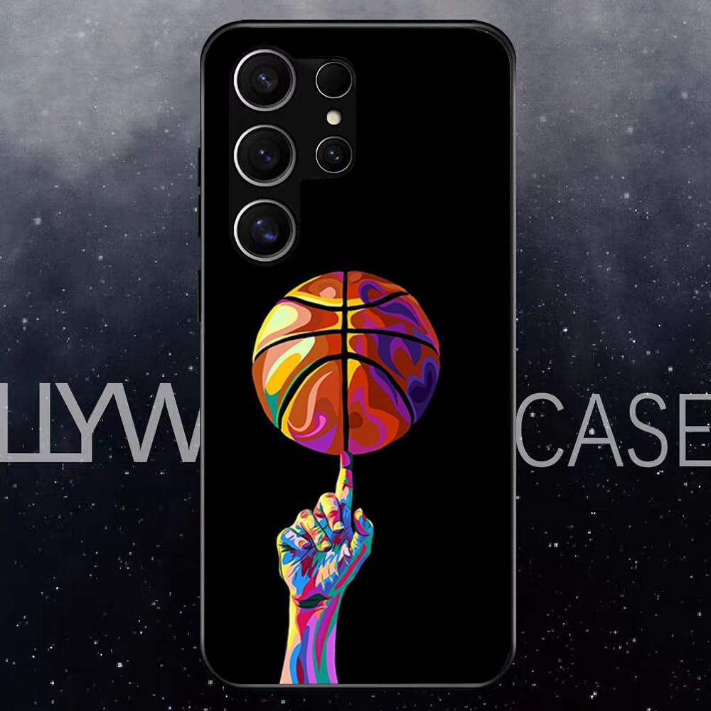 Basket Basketball Phone Case For Samsung S25 Edge Ultra S23 S22 S21 S20 Ultra Plus S24 Fe A54 A53 A25 Glass Cover