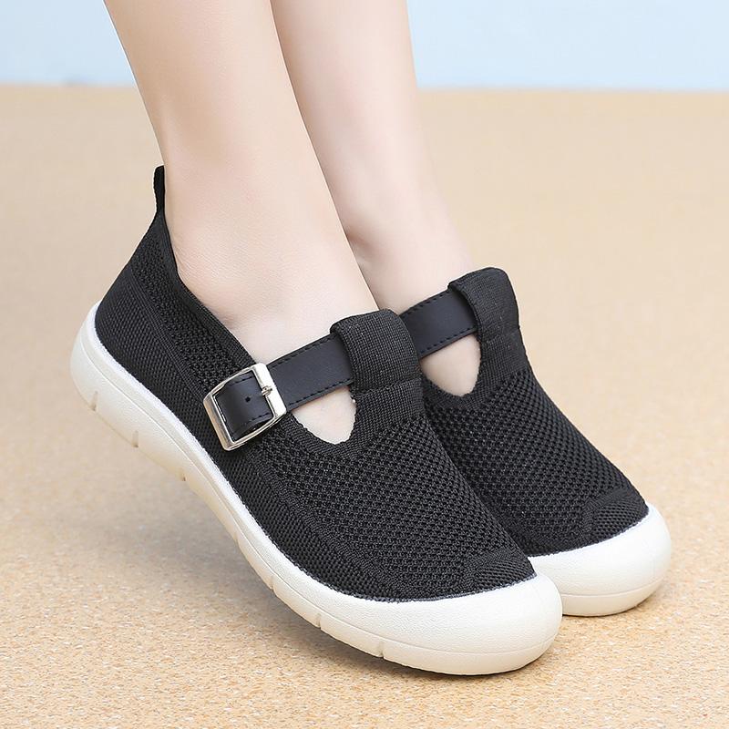 Женские повседневные беговые дышащие трикотажные летние сетчатые спортивные повседневные сандалии для мам