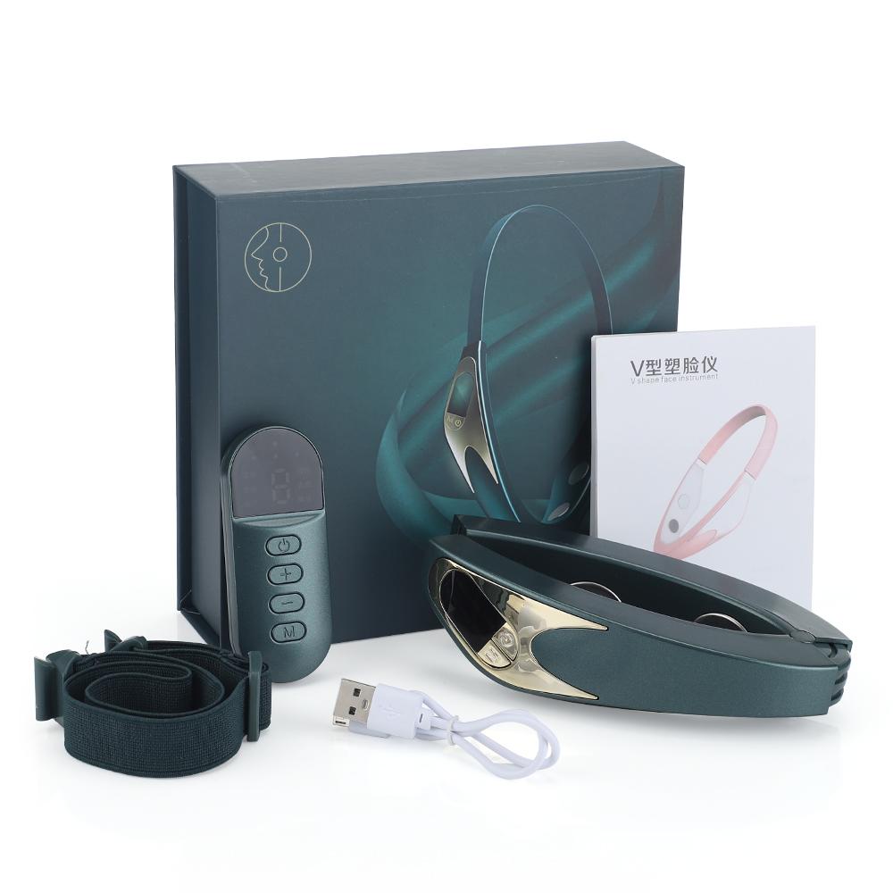 Электрический V-образный прибор для подтяжки лица, 6 режимов, омоложение кожи с подогревом, двойной подбородок, V-образный вибрационный массажер для лица, беспроводной пульт дистанционного управления
