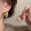 Gold Irregular High-End Women's Stud Earrings 2025: Unique Niche Design Ear Hoops