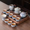 High-end Light Luxury New Ru Kiln Kung Fu Tea Set Ceramic Teapot Teacup Tea Table a Complete Set of Home Office