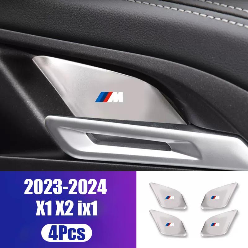 BBJA8 Car Inner Door Handle Bowl Metal Protective Sticker Anti-Scratch Trim Cover Accessories For BMW 3 5 series X1 X2 iX1 X5 X6 X7 M2