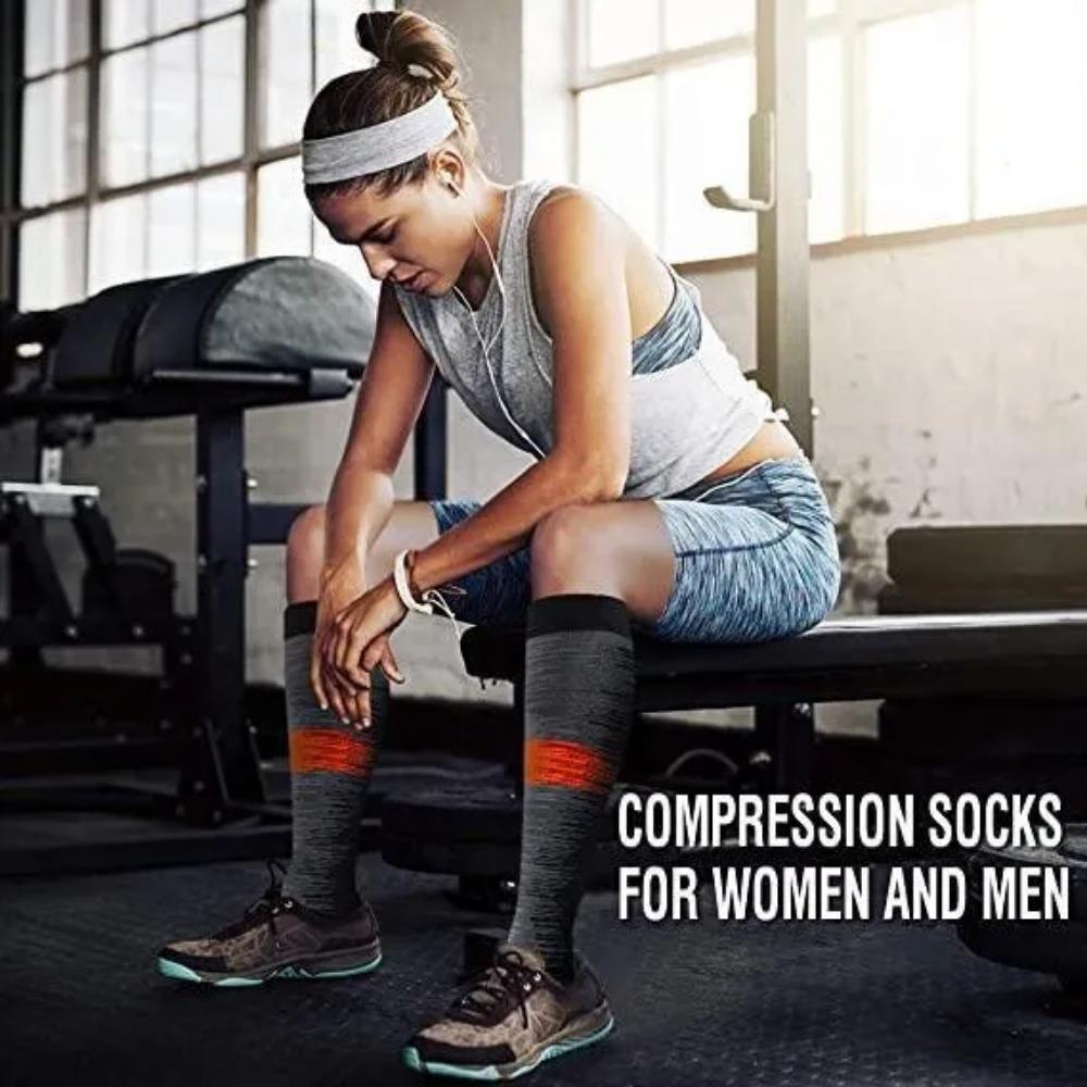 6pairs Copper Double Color Put Together Compression Socks Women & Men Best for Running,Medical,Athletic Sports,Flight Travel, Pregnancy
