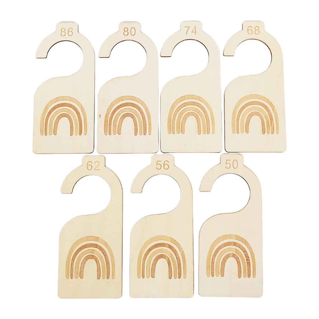 7x Nursery Hanger Organizers Nursery Closet Organizers Wood Newborn Wardrobe Divider for Closet Room Bedroom Birthday Nursery
