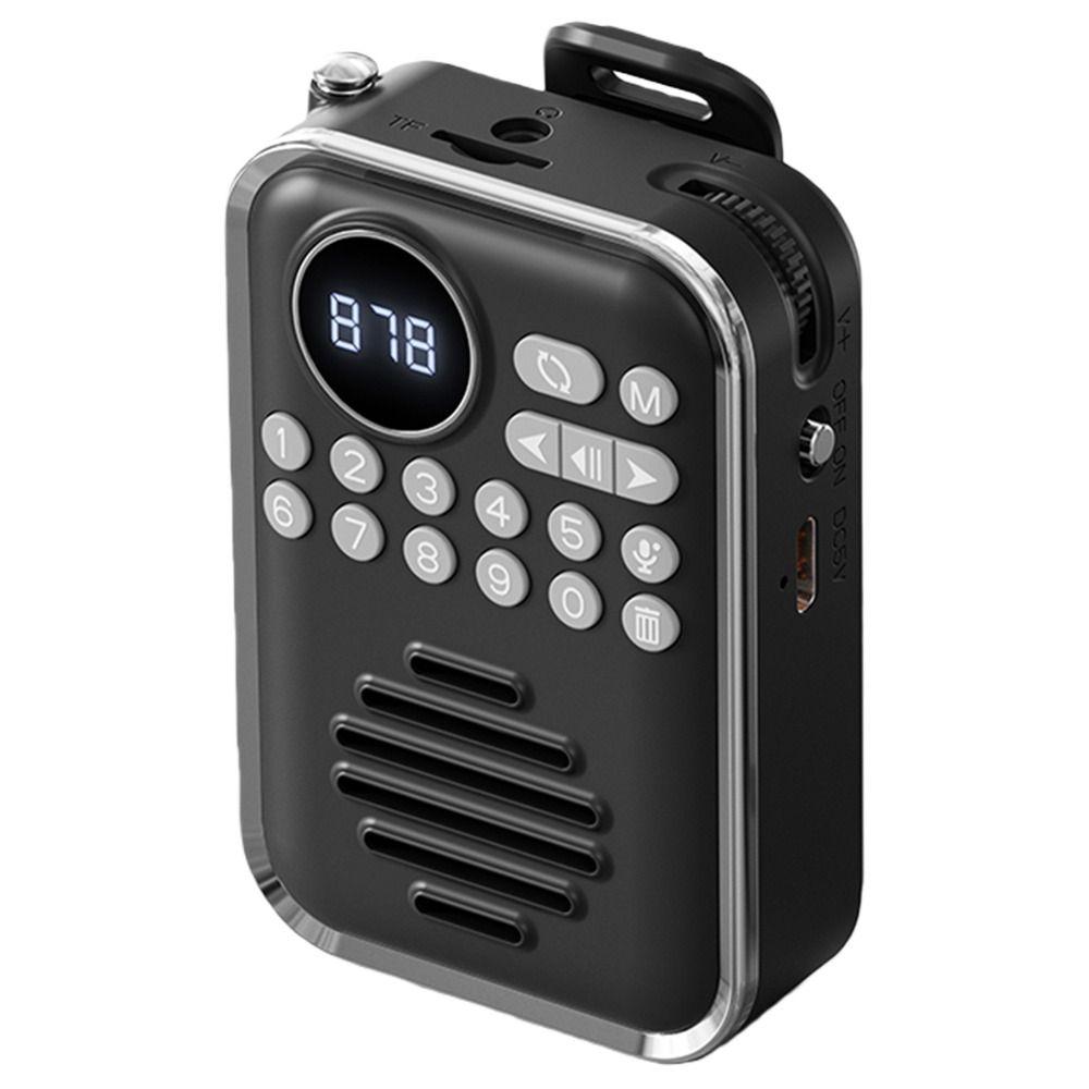 Радиоприемник с Bluetooth-динамиком, 400 мАч, на клипсе, перезаряжаемый, портативное FM-радио, декор для дома
