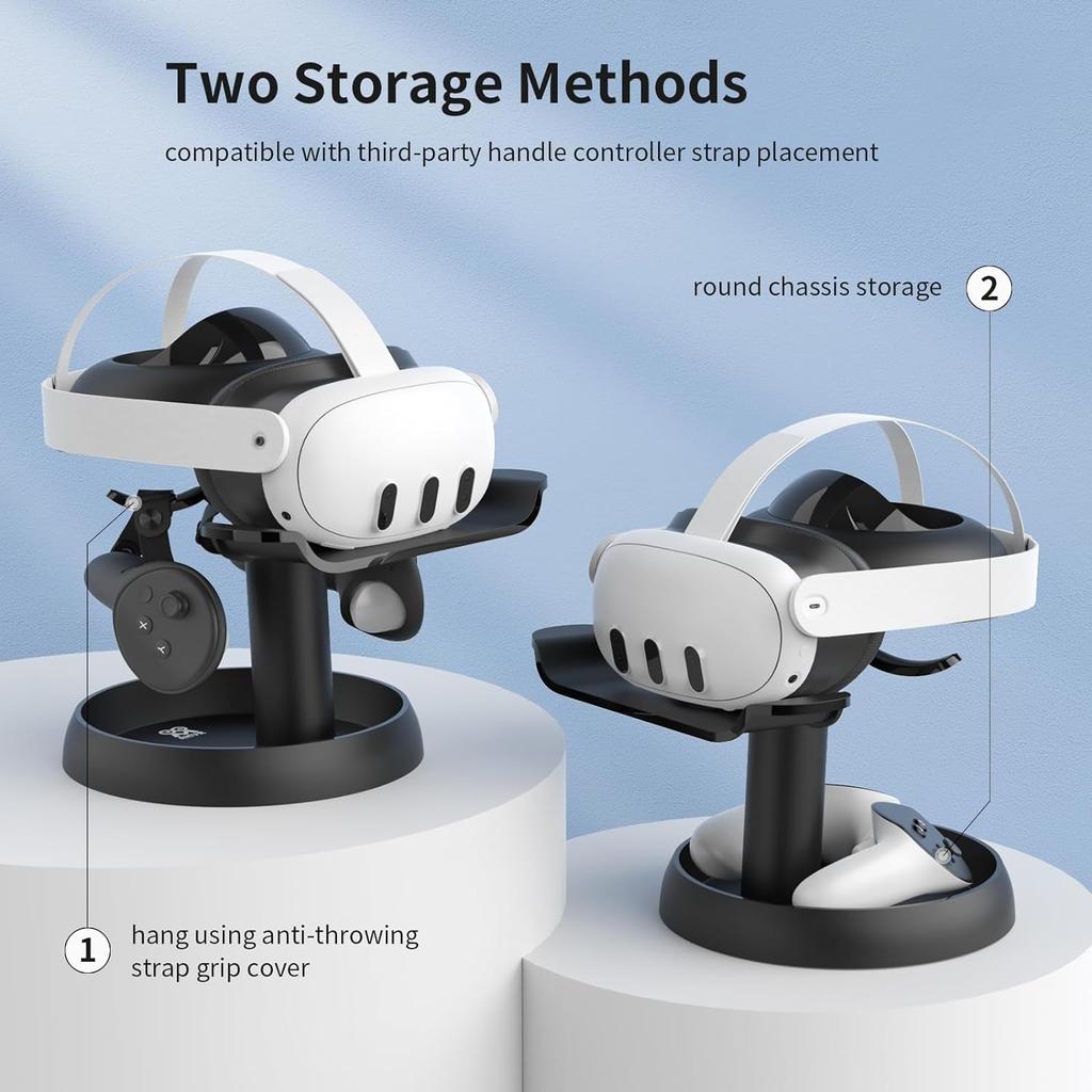 AMVR Stand Compatible with Meta Quest 3 Accessories Universal VR Headset Display Dock Holder for Quest 2/Pico 4/Vision Pro PSVR2