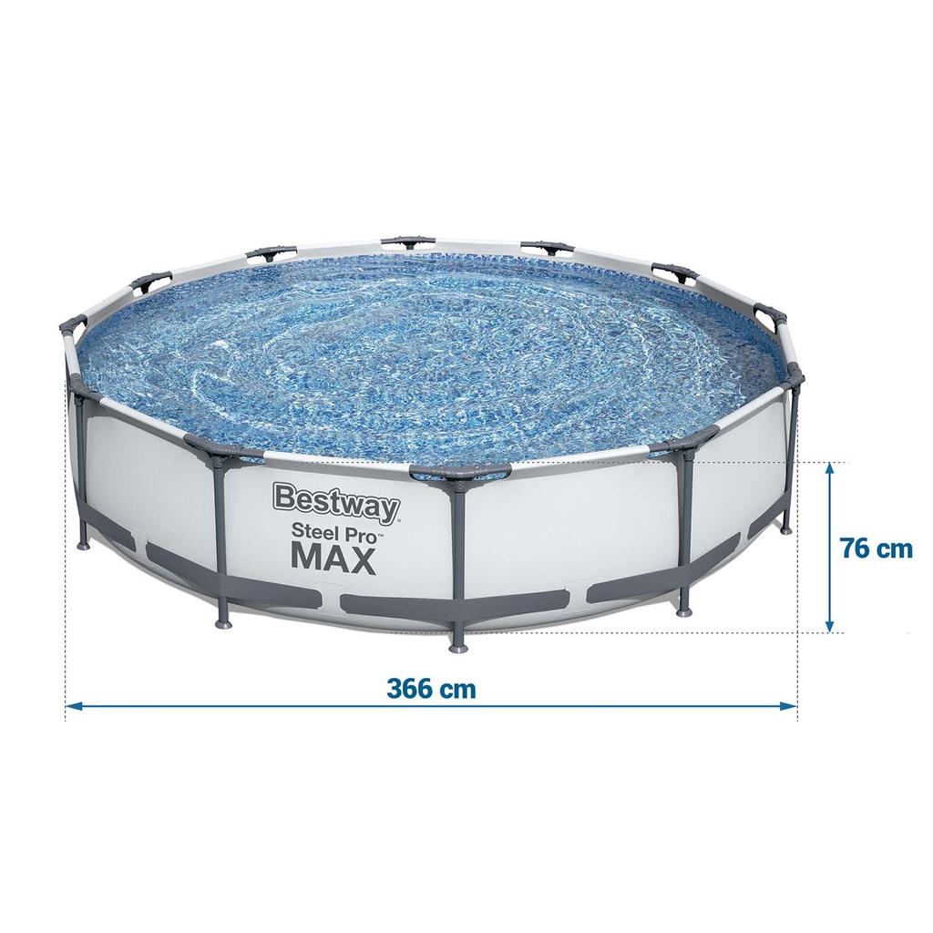 Basen Ogrodowy Stelażowy 366 X 76 Cm 16W1 Bestway 56416