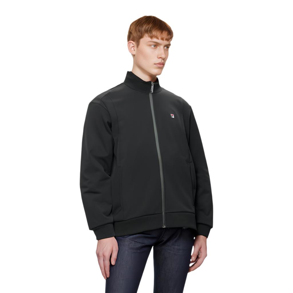 Fila Вязаная спортивная куртка с принтом логотипа, со стойкой, мужская, черная F11M038517GBK