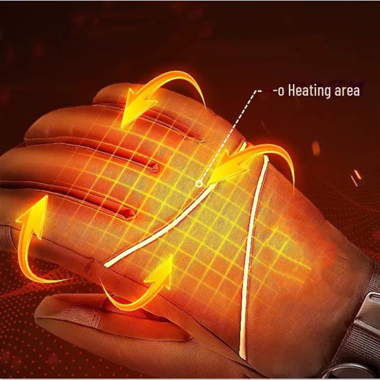 Kangre Heated Cycling Gloves, 7.4V, Washable, Full-Finger Design, Low-Pressure Silk Composite.