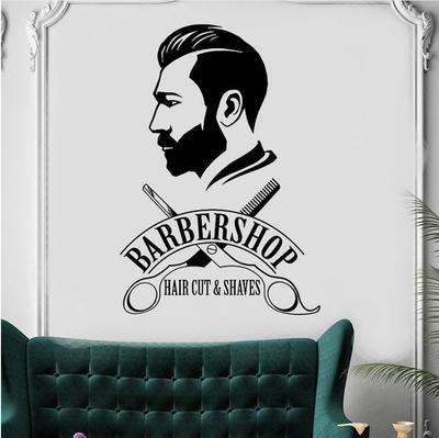 Персонализированные наклейки на стену для окна парикмахерской, украшение фона стены салона красоты