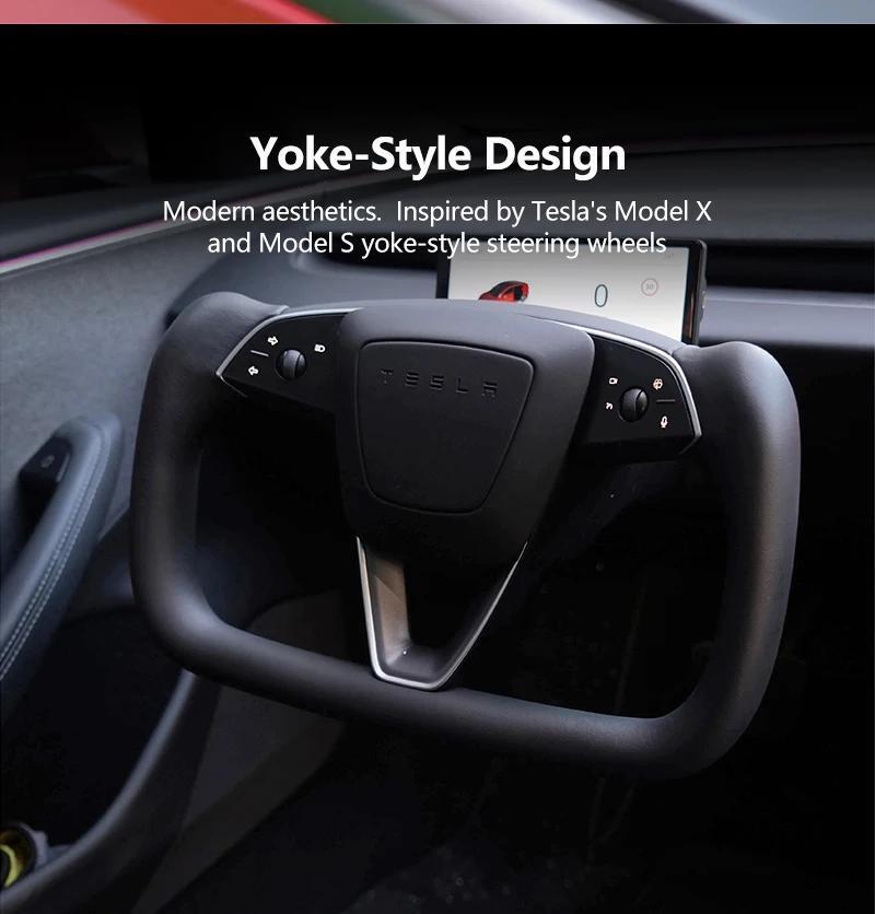 Hot Selling Tesla Model 3 Highland Steering Wheel, Alcantara/Nappa Leather Racing Style Handle Upgrade