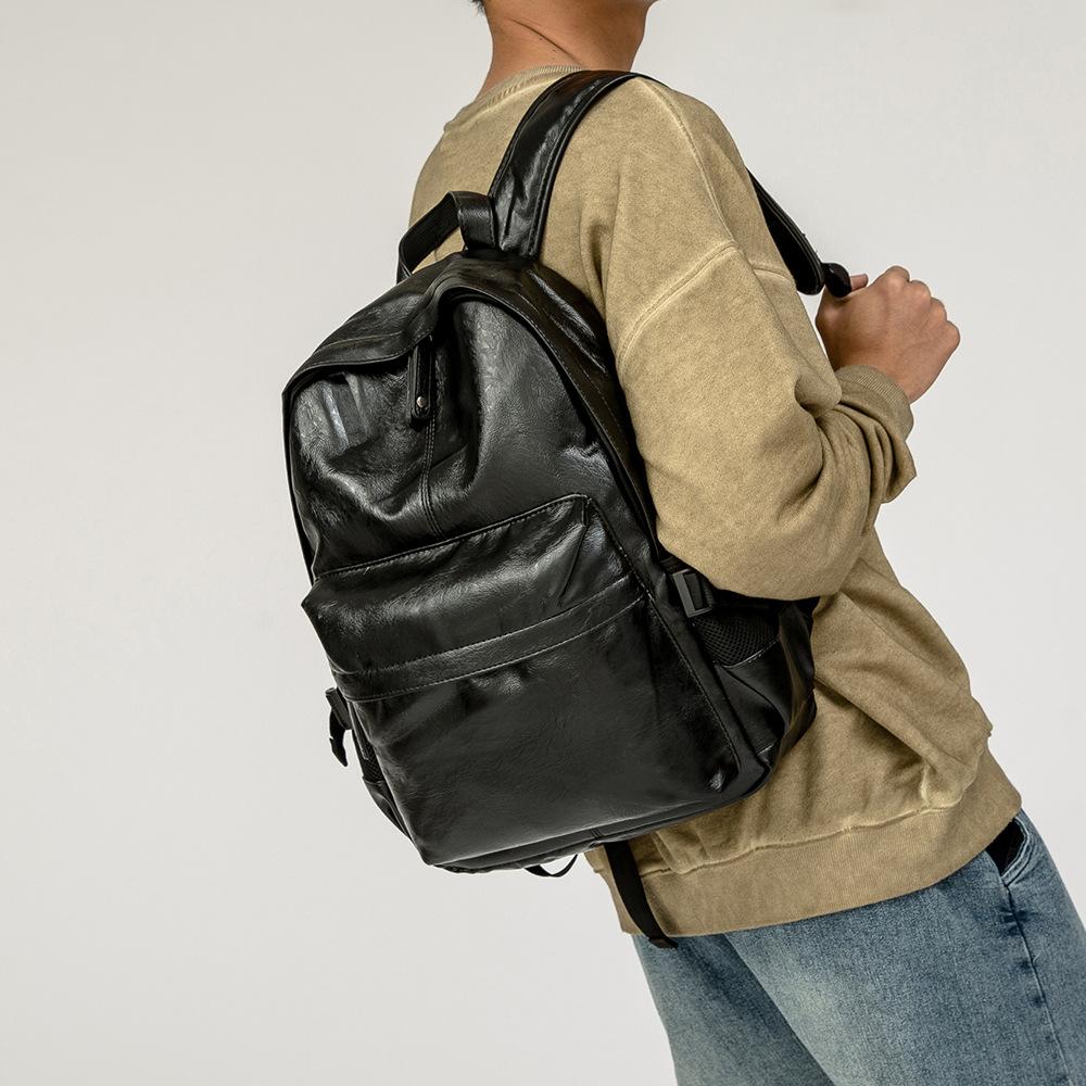 Рюкзак из искусственной кожи, корейская версия, мужской рюкзак, дорожная сумка, студенческий рюкзак, компьютерная мужская сумка, роскошный дизайн