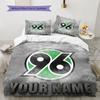 Hannover 96 Custom Name Pattern Bedding,Quilt Set Quilt Cover Pillowcase Home Birthday Gift(1 * duvet cover + 2 * pillowcase, without core)