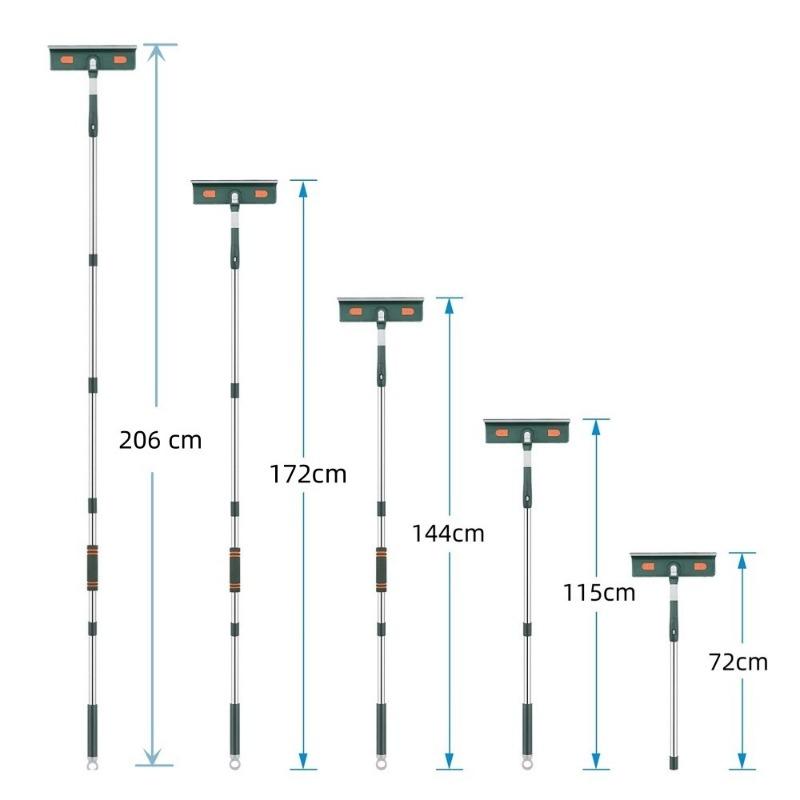 206см Очиститель окон Удлиненная телескопическая штанга Скребок для мытья окон Скребок для стекла